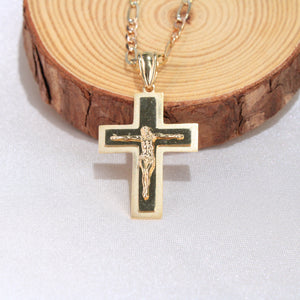 14K Yellow Gold Crucifix Charm