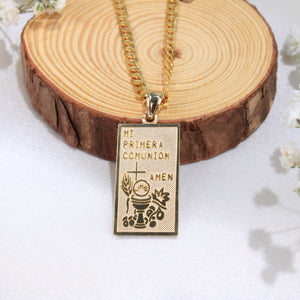 14K Yellow Gold First Communion Charm