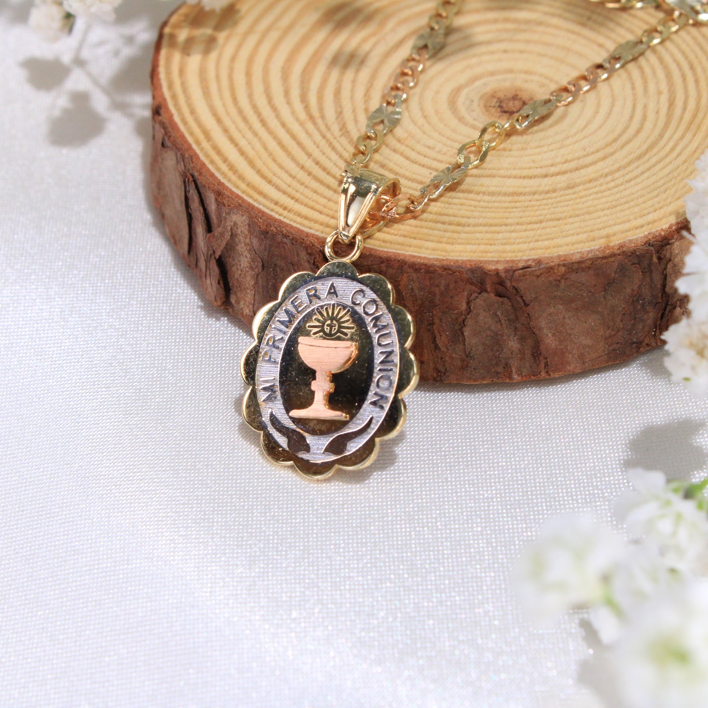 14K Yellow Gold First Communion Charm