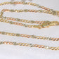 14K Gold Tri-Color Valentino Chain 2.5mm 20in