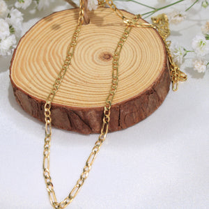 14K Gold Solid Figaro Chain 2.3mm 20in