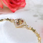 14K Yellow Gold Heart Quinceañera Charm Bracelet 3mm 8in