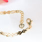 14K Yellow Gold Heart Quinceañera Charm Bracelet 3mm 8in