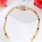 14K Yellow Gold Heart Quinceañera Bracelet 2mm 8in