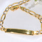 14K Gold Hollow Figaro Link ID Bracelet mm 7.5in