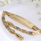 14K Tricolor Gold Valentino ID Bracelet 6.5mm 7.5in