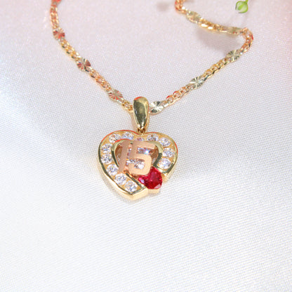 14K Yellow Gold Heart Quinceañera Charm