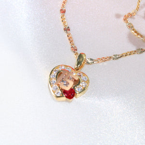 14K Yellow Gold Heart Quinceañera Charm