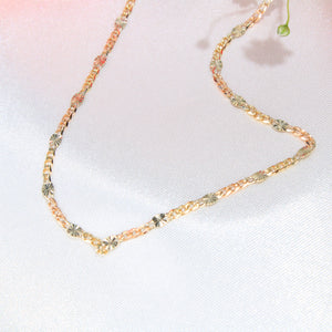 14K Gold Tri-Color Valentino Chain 2mm 18in