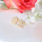 14K Yellow Gold Heart Quinceañera Earrings