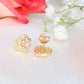 14K Yellow Gold Heart Quinceañera Earrings