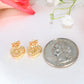 14K Yellow Gold Heart Quinceañera Earrings