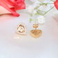 14K Yellow Gold Heart Quinceañera Earrings