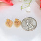 14K Yellow Gold Heart Quinceañera Earrings