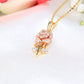 10K Tri-Color Gold Diamond Flower Charm