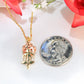 10K Tri-Color Gold Diamond Flower Charm