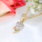 10K Yellow Gold Diamond Rose Charm