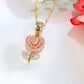 10K Tri-Color Gold Diamond Flower Charm