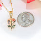 10K Tri-Color Gold Diamond Flower Charm