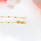 14K Gold Dapped Bar Cable Chain 1mm 16in
