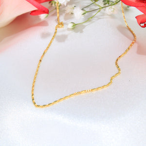 14K Gold Snail Link Chain 1mm 16in