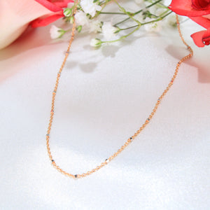 14K Rose Gold Rolo Ball Chain 1mm 18in