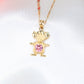 14K Gold Little Boy Charm Birthstone