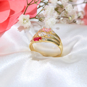 14K Yellow Gold CZ Mothers Ring