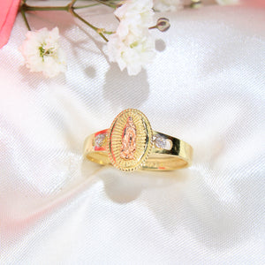 14K Gold Virgin Mary Ring