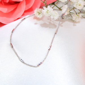 14K White Gold Barrel Link Chain 1.2mm 16in