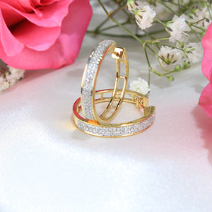 10K Yellow Gold Diamond Hoops