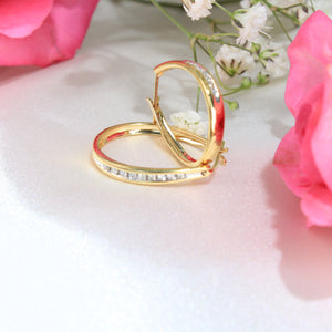 10K Yellow Gold Diamond Hoops