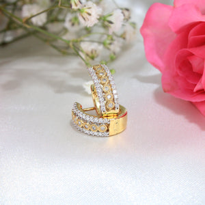 10K Yellow Gold Diamond Hoops