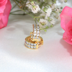 10K Yellow Gold Diamond Hoops