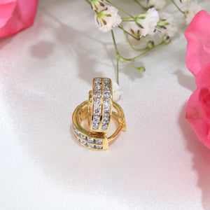10K Yellow Gold Diamond Hoops
