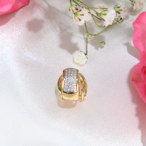 10K Yellow Gold Diamond Hoops