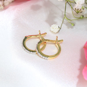 10K Yellow Gold Diamond Hoops