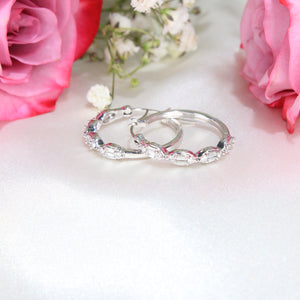 10K White Gold Diamond Hoops