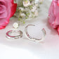14K White Gold Diamond Hoops