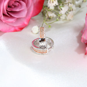 10K White Gold Diamond Hoops