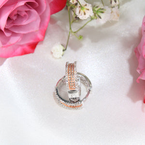 10K White Gold Diamond Hoops