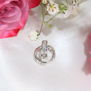 10K White Gold Diamond Hoops