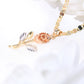 14K Tricolor Gold Rose And Stem Charm