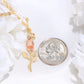 14K Tricolor Gold Rose And Stem Charm