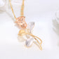 14K Tricolor Gold Rose And Stem Charm