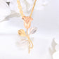 14K Tricolor Gold Rose And Stem Charm