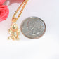 14K Gold Rose Stem Charm