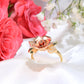 14K Gold Tricolor Rose Gold Flower Ring