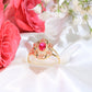 14K Gold Tricolor Rose Gold Flower Ring