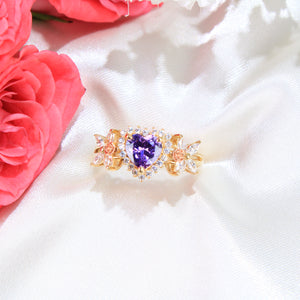 14K Yellow Gold CZ Heart Ring